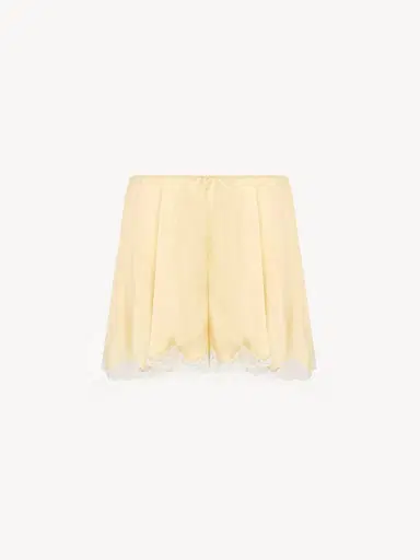 Chloé Fluid shorts in washed silk satin & lace | Thumbnail 1 Chloé Fluid shorts in washed silk satin & lace | Thumbnail 1