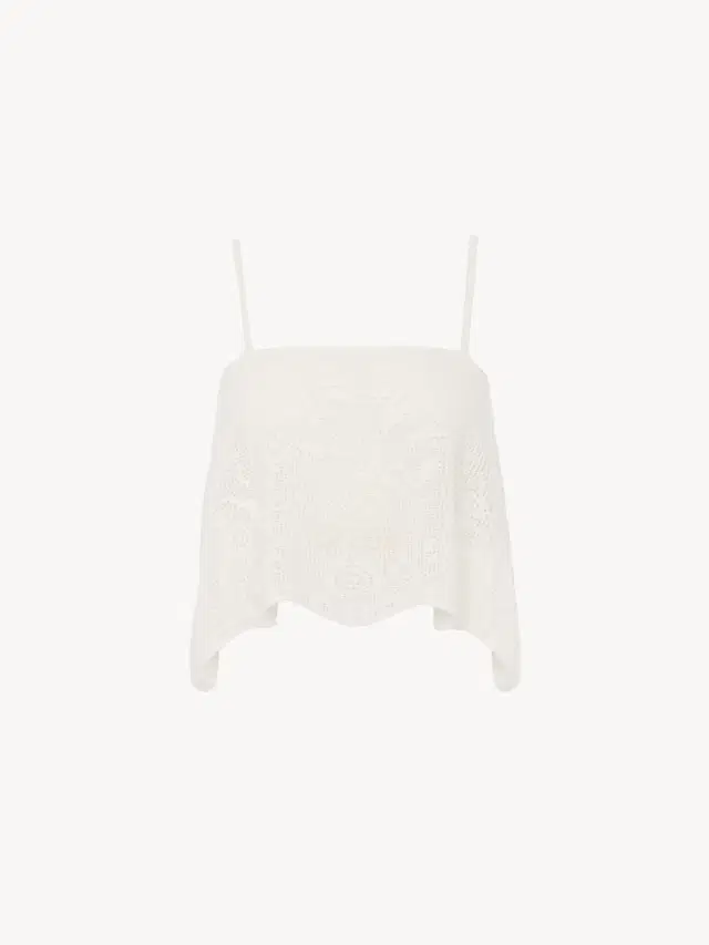 Chloe Thin-strap cropped top in a cotton knit