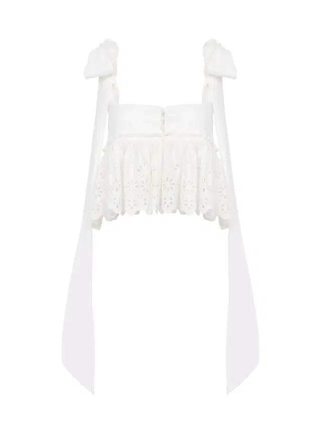 Chloe Knotted-strap cropped top in soft cotton