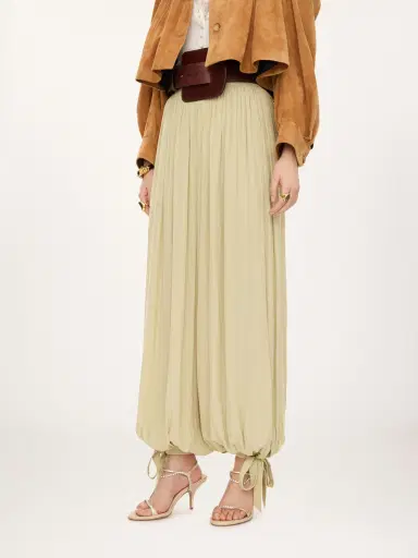 Chloé Fluid pleated pants in washed technical satin | Thumbnail 3