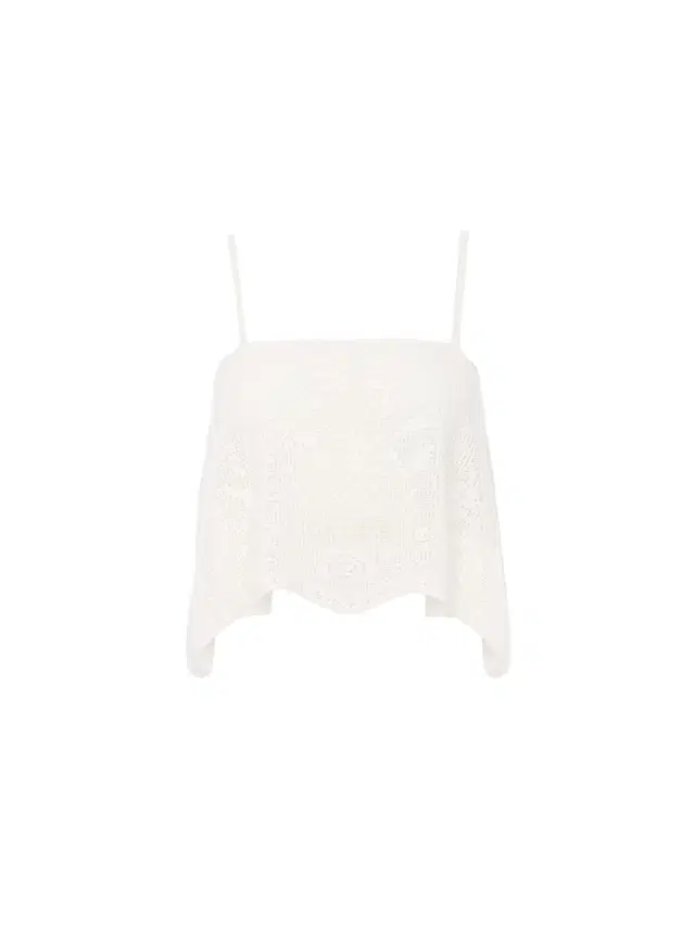 Thin-strap cropped top in a cotton knit