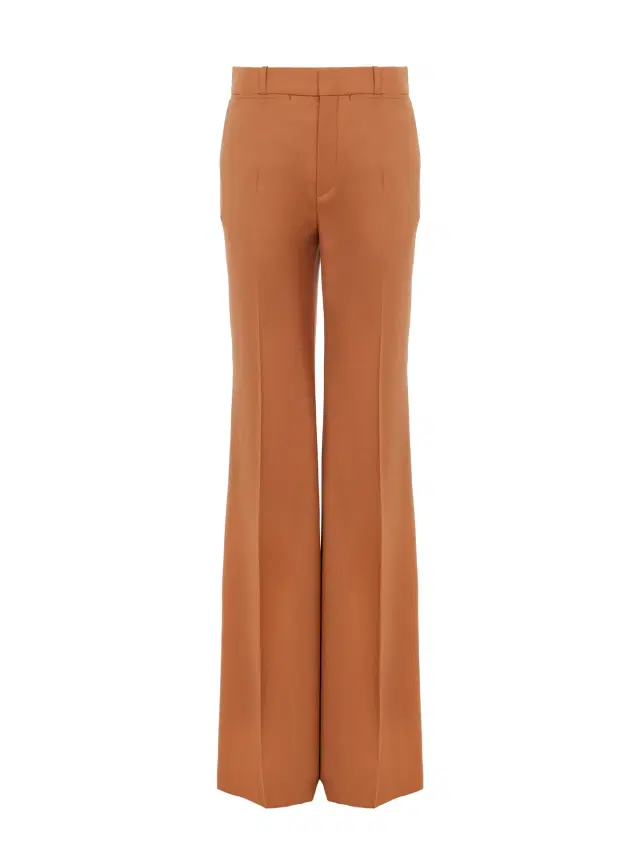 Chloe High-rise flared pants in wool gabardine