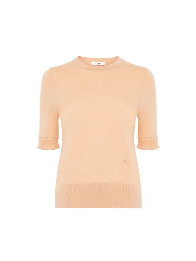 Chloe Short-sleeve sweater in a wool knit