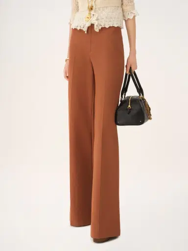 Chloé High-rise flared pants in cotton canvas | Thumbnail 3