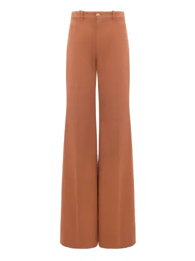 Chloé High-rise flared pants in cotton canvas | Thumbnail 1
