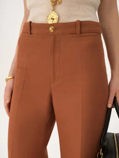 Chloé High-rise flared pants in cotton canvas | Thumbnail 5