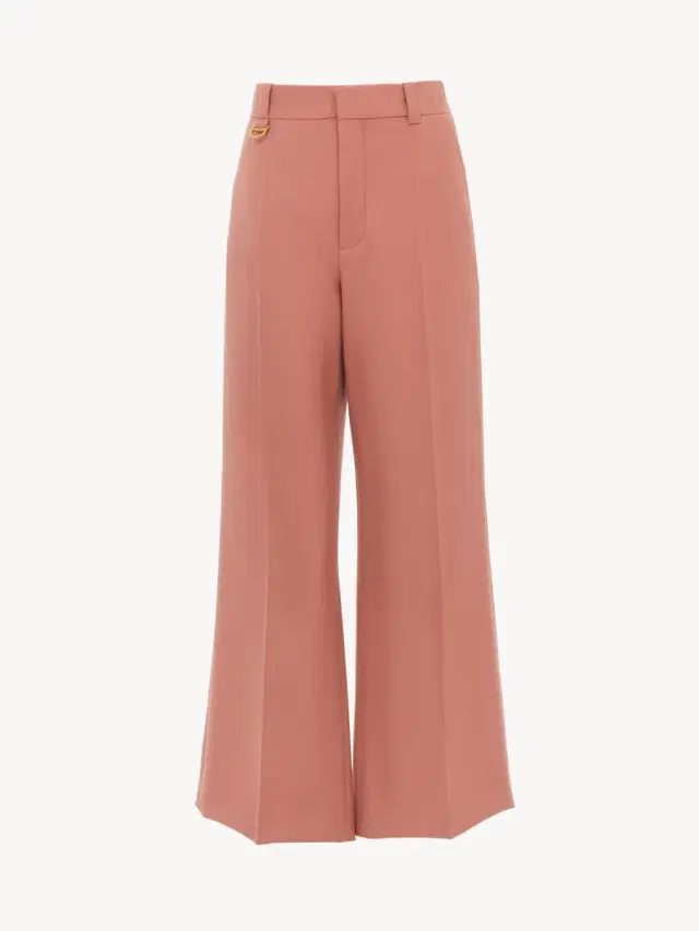 Flared bootcut pants in wool gabardine