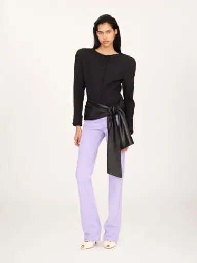 Chloé Collarless fitted jacket in wool crêpe | Thumbnail 2 Chloé Collarless fitted jacket in wool crêpe | Thumbnail 2