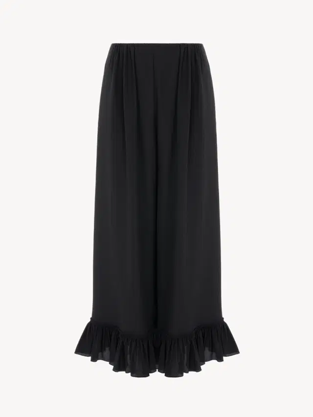 Chloé Cropped fluid pants in crêpe de chine
