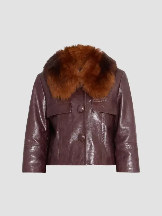 Chloé Shearling Leather Bomber Jacket
