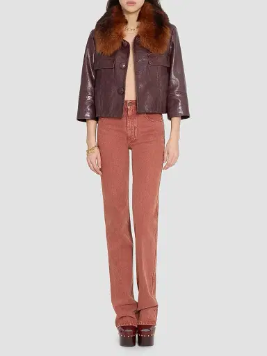 Chloé Shearling Leather Bomber Jacket | Thumbnail 3 Chloé Shearling Leather Bomber Jacket | Thumbnail 3