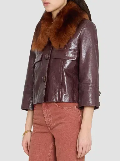 Chloé Shearling Leather Bomber Jacket | Thumbnail 5 Chloé Shearling Leather Bomber Jacket | Thumbnail 5