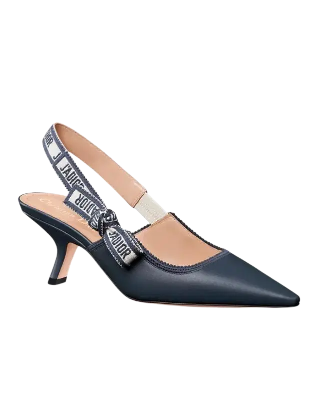 J'Adior Slingback Pump in Deep Ocean Blue Calfskin
