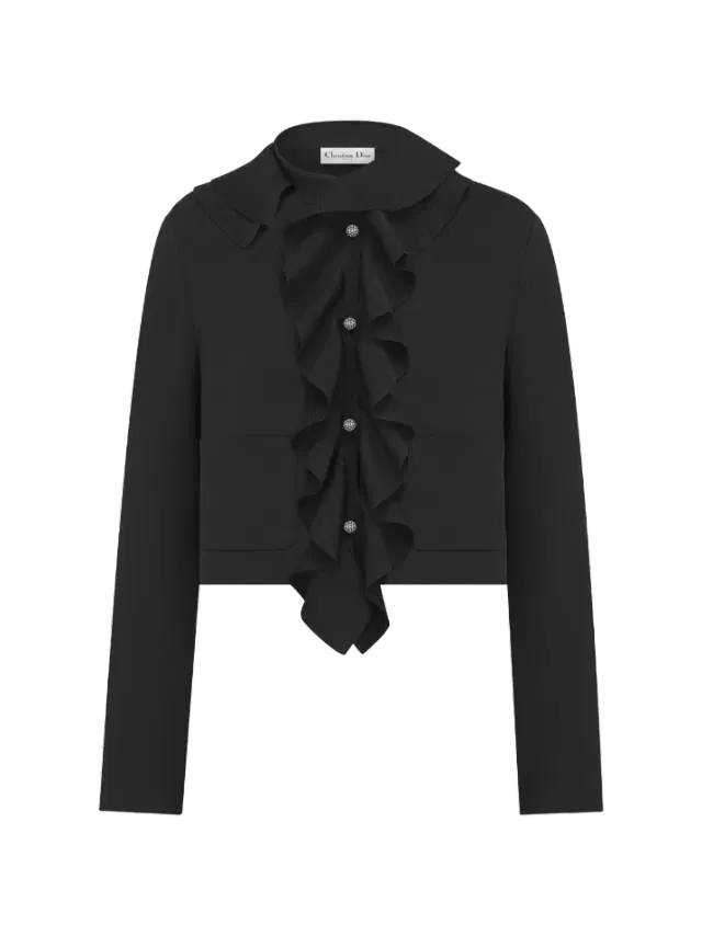 Dior Cropped Jacket with Removable Ruched Collar