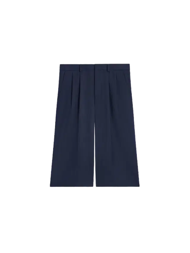 Celine Bermudas in Cotton and Wool Gabardine