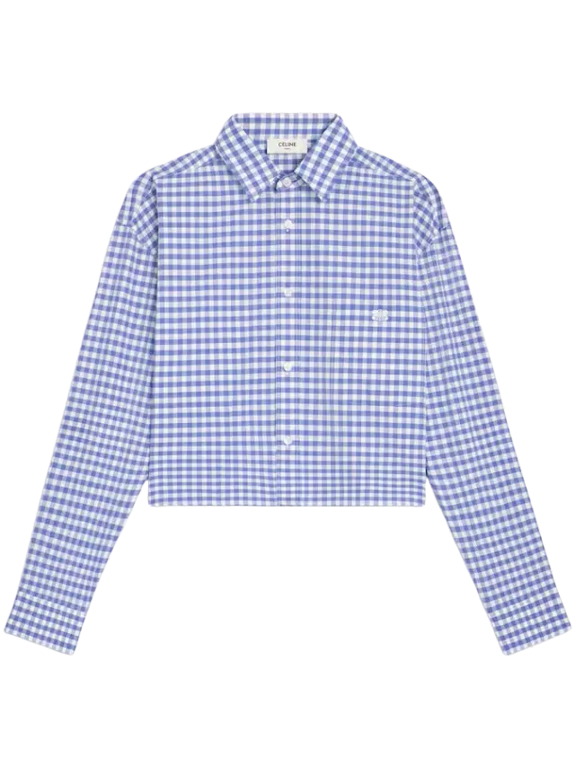 Celine Cropped Shirt in Vichy Cotton