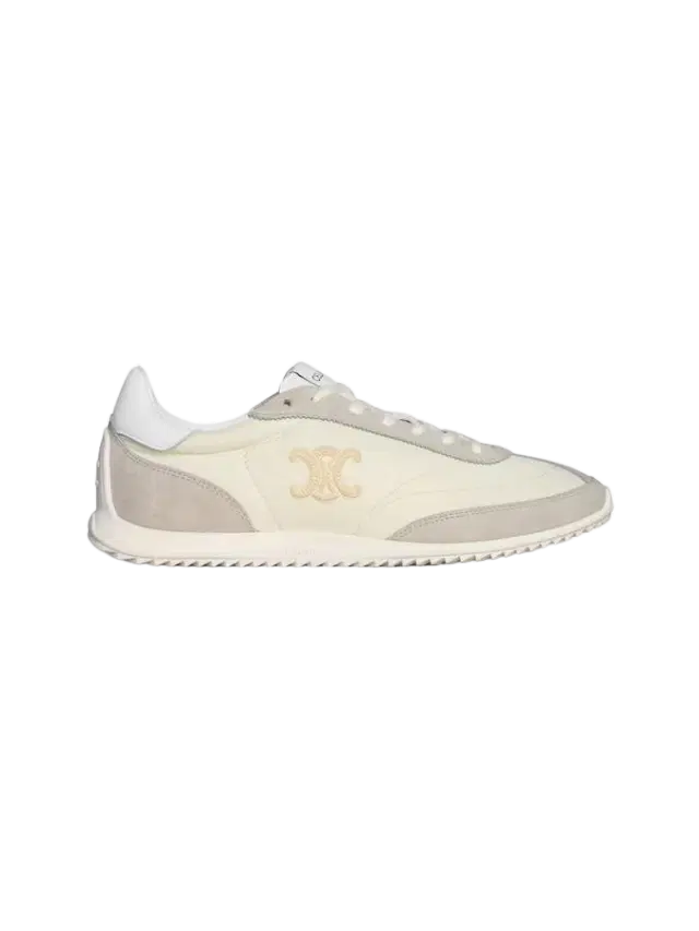 Celine CELINE RACER - LOW TOP SNEAKER WITH TRIOMPHE IN NYLON, SUEDE CALFSKIN AND CALFSKIN