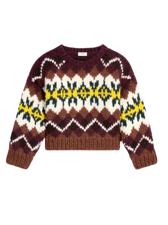 Celine Crewneck Sweater in Fair Isle Wool