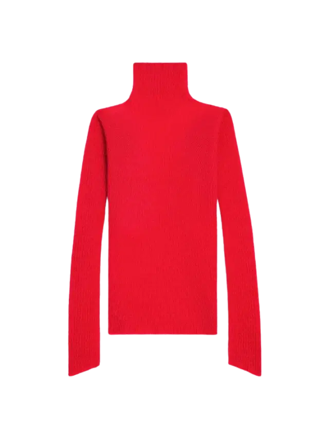 Celine Turtleneck Sweater in Ribbed Mohair and Silk