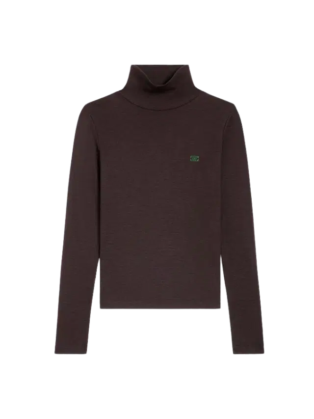 Celine Turtleneck Top in Wool Jersey