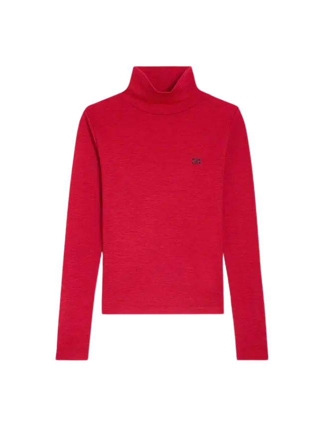 Celine Turtleneck Top in Wool-Jersey