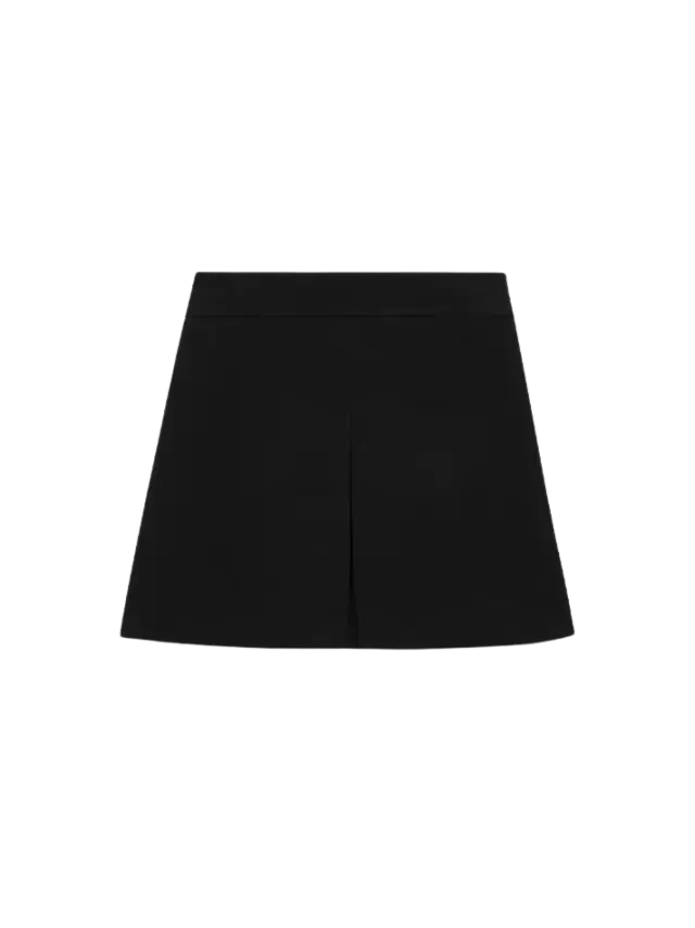 Celine Trapeze Mini Skirt in Gauffered Double Wool