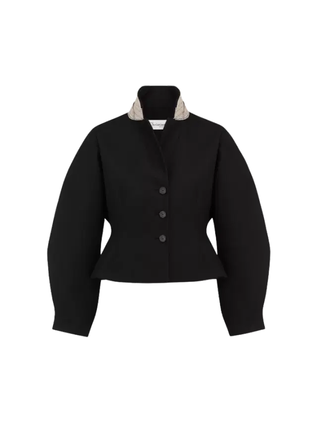 Fitted Jacket with Puff Sleeves