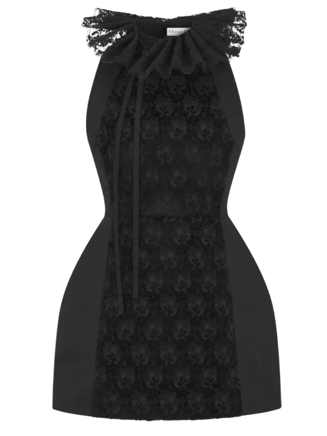 Dior Short Dress with Removable Ruff Collar