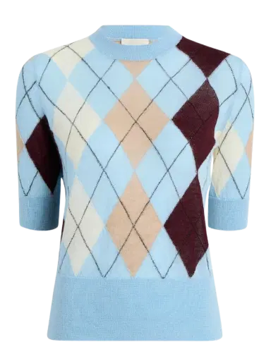 Khaite Anders Argyle-Knit Cashmere-Blend Top | Thumbnail 1