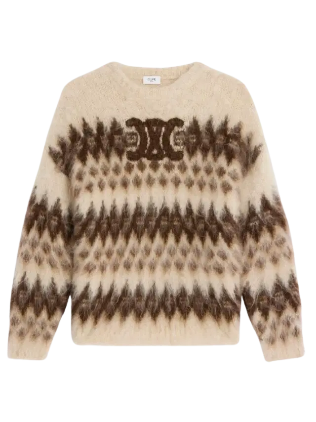 Celine Crew Neck Sweater in Fair Isle Mohair
