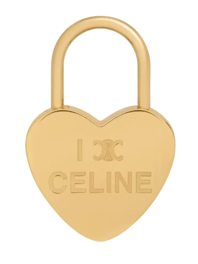 Celine Celine Charms Heart Padlock in Brass with Gold Finish