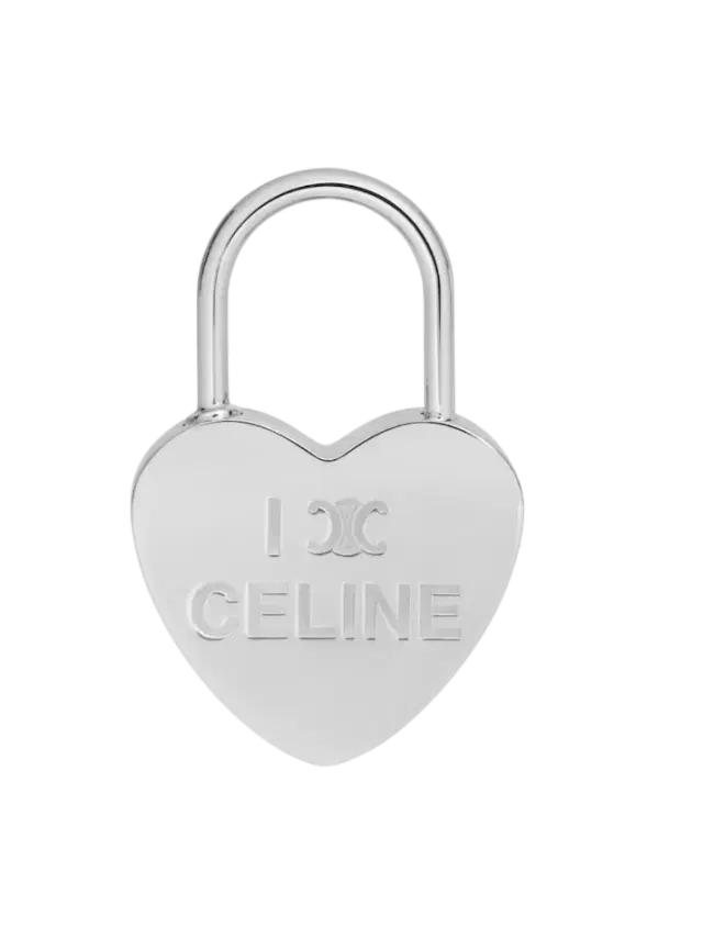Celine Celine Charms Heart Padlock in Brass with Rhodium Finish