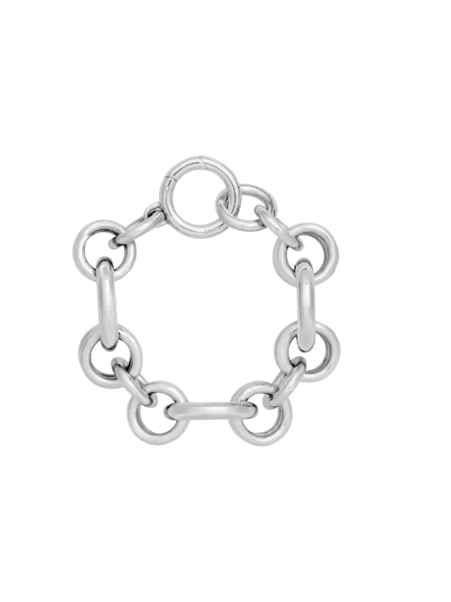 Celine CELINE CHARMS HERITAGE CHUNKY BRACELET in Brass with Rhodium Finish