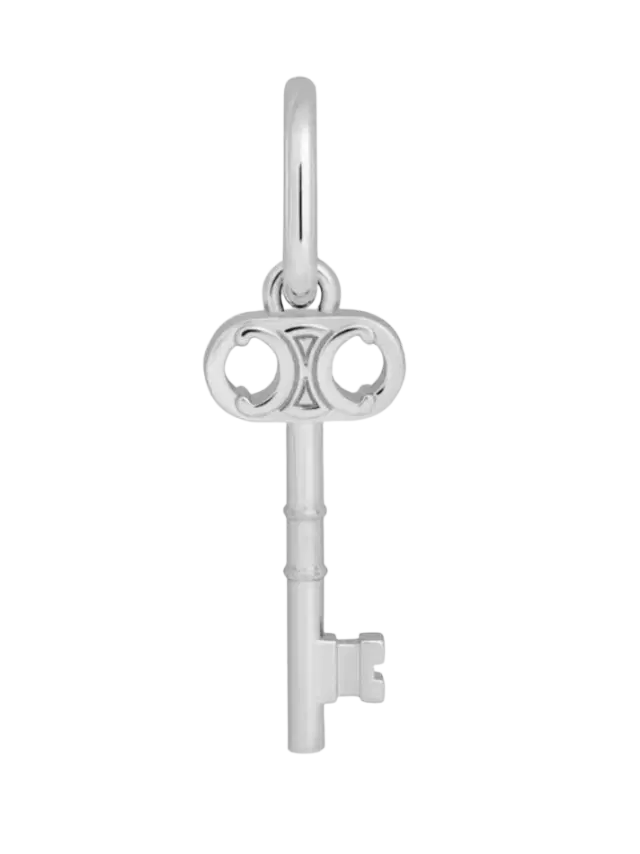 Celine Celine Charms Triomphe Key in Brass with Rhodium Finish