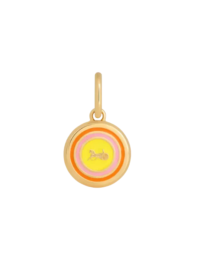 Celine Celine Charms Sulky Medal in Enamel and Brass with Gold Finish