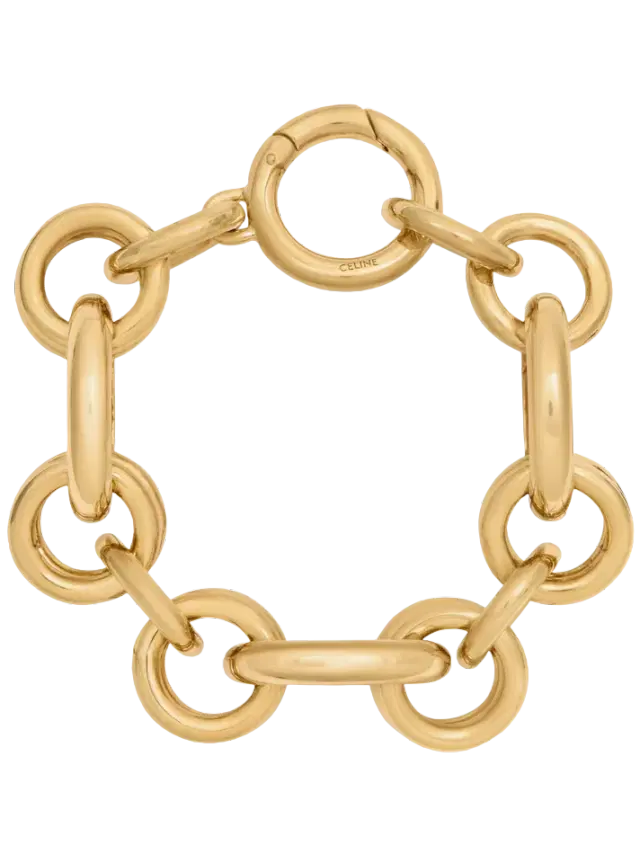 Celine Celine Charms Heritage Chunky Bracelet in Brass with Gold Finish
