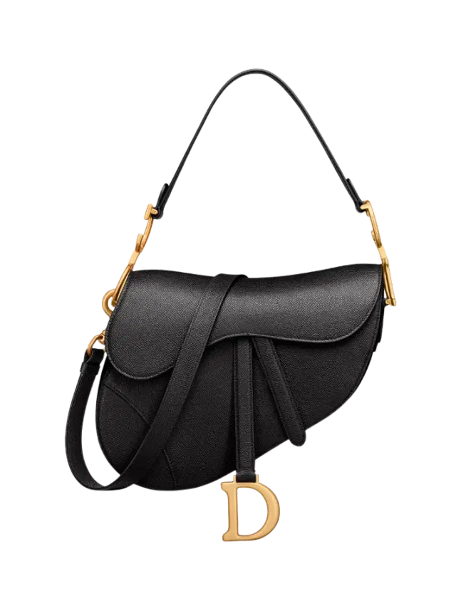 Dior Black Saddle Bag with Strap