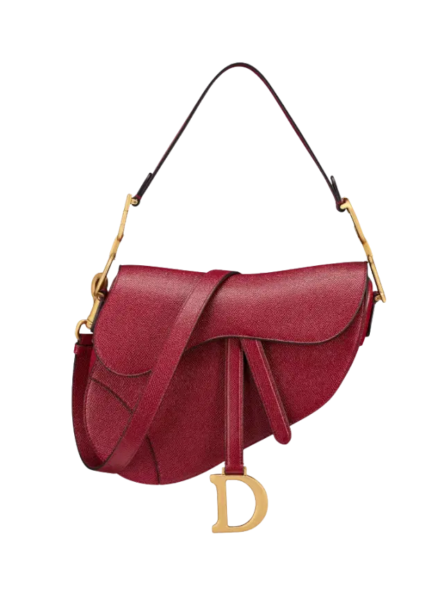 Dior Cherry Red Saddle Bag with Strap