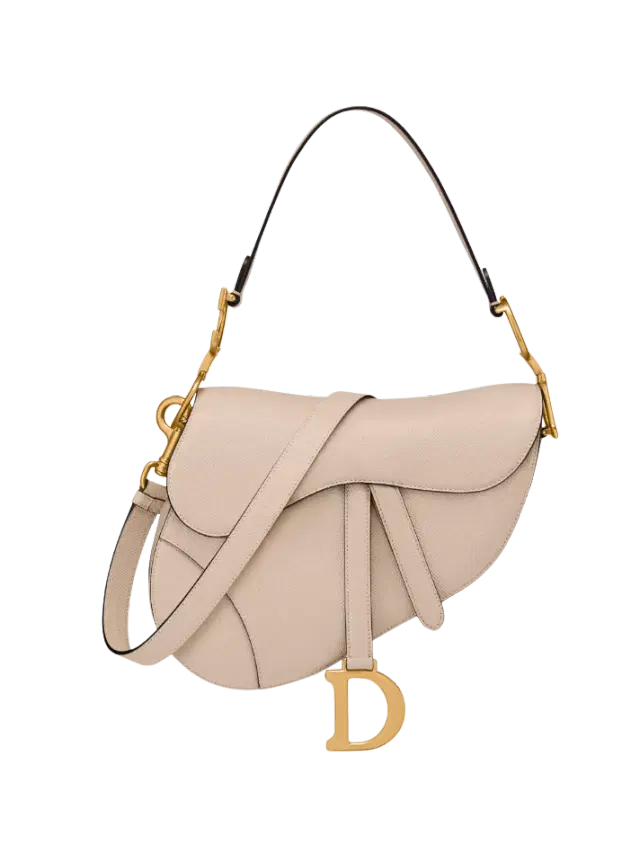 Dior Powder Beige Saddle Bag with Strap