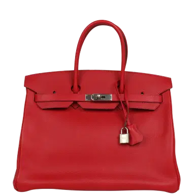 HERMÈS Pre-owned Hermes Birkin 35 Rouge Casaque Epsom Palladium Hardware | Thumbnail 1