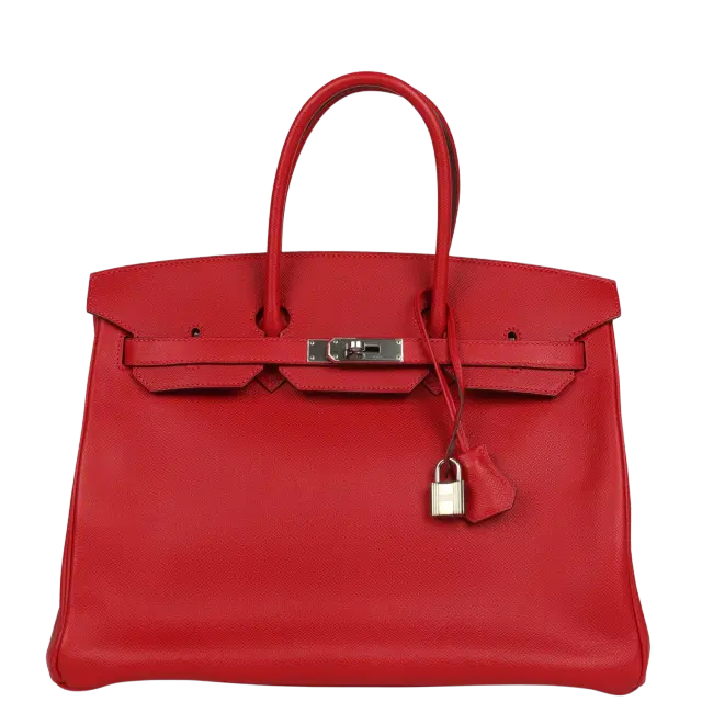 hermes Pre-owned Hermes Birkin 35 Rouge Casaque Epsom Palladium Hardware