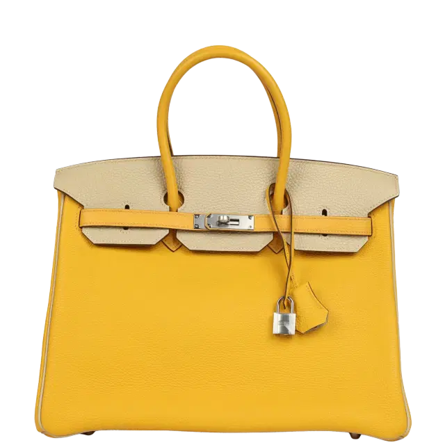 hermes Hermes Special Order (HSS) Birkin 35 Soleil and Parchemin Togo Palladium Hardware
