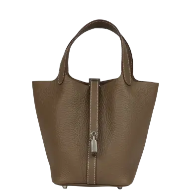 HERMÈS Hermes Picotin Lock 18 Etoupe Clemence Palladium Hardware | Thumbnail 1 HERMÈS Hermes Picotin Lock 18 Etoupe Clemence Palladium Hardware | Thumbnail 1