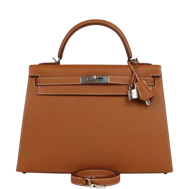 HERMÈS Hermes Kelly Sellier 32 Gold Epsom Palladium Hardware | Thumbnail 1 HERMÈS Hermes Kelly Sellier 32 Gold Epsom Palladium Hardware | Thumbnail 1