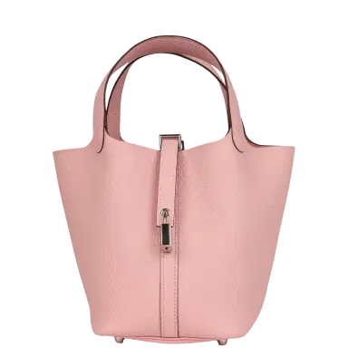 HERMÈS Hermes Picotin Lock 18 Rose Sakura Clemence Palladium Hardware | Thumbnail 1