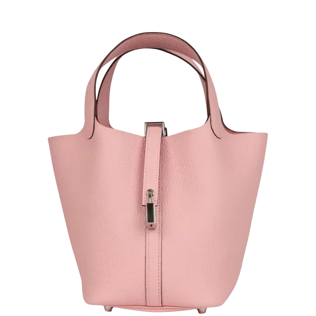 Hermes Picotin Lock 18 Rose Sakura Clemence Palladium Hardware