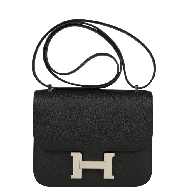 hermes Hermes Constance 18 Black Epsom Palladium Hardware