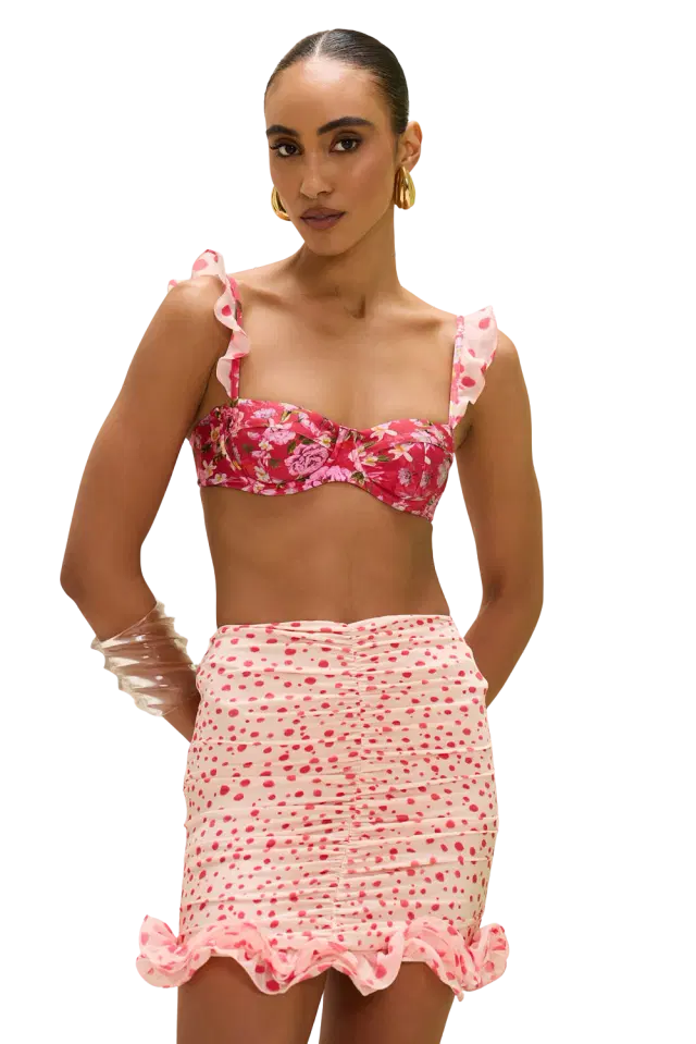 PEONY PRINT LYCRA SHORT COVERUP