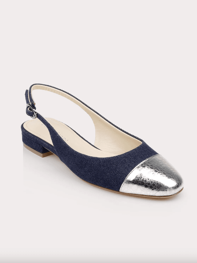 Mumbai Slingback Cap Toe Flat (In Store)