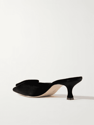Manolo Blahnik Maysale 50 buckled velvet mules (in store) | Thumbnail 2